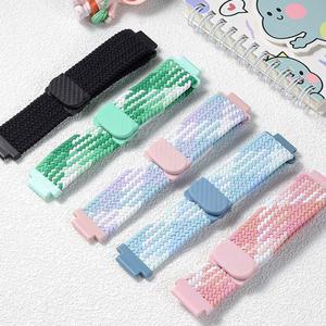 시계 어린이 전화 시계 아이 시계 15mm 16mm 20mm 나일론 스트랩 자기 고정 kidswatch 교체 나일론 스트레치 스트랩