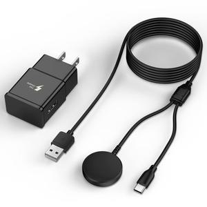 2 in 1 삼성 워치 충전기 6.6FT/2M 갤럭시 케이블 18W USB 포함 울트라/7/FE/6/5/4, S24/S23/S22, 폴드 6/5, 플립 버드, 탭용 고속 전원 어댑터 플러그