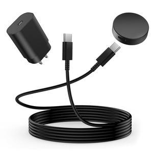 25W 삼성 워치 충전기 듀얼 USB-C 케이블 | 갤럭시 7/6/5/4 시리즈 및 S25/S24/S23/S22 울트라/Z 플립 6용 초고속 무선 충전 스테이션 3.3피트 마그네틱 도크