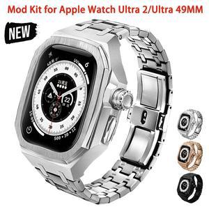 Apple Watch Ultra 2/Ultra 49MM 스테인레스 스틸 스트랩  IWatch 시리즈 49mm 액세서리 용 케이스 용 럭셔