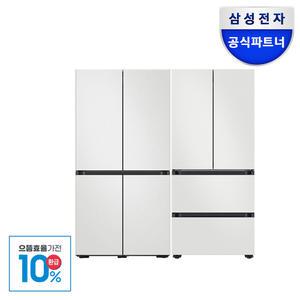 [으뜸효율]삼성 비스포크 키친핏 냉장고 김치냉장고 세트 RM70F64R1A+RQ42DB94R2AP 코타화이트