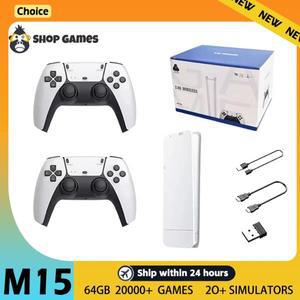 레트로 게임 콘솔 M15 64GB 20000+게임 4K 고화질 출력 휴대용 비디오 스틱 20+에뮬레이터 GBA PS1 아케이