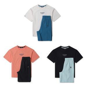 [블랙야크키즈](대구신세계)상, 하의 소재가 다른 하이브리드 반팔티셔츠+반바지 [S칸투어반팔세트3]
