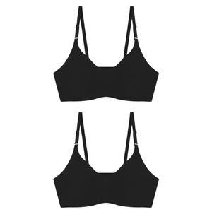 슬림9 노와이어 심리스 편해브라 컴팩트, 블랙, L, 2개