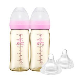 루피너스 PPSU 젖병 240ml 트윈팩(블러쉬핑크)+젖꼭지(2개입)