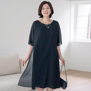 [김여사] [자체국내제작]   88size) 이중쉬폰 진주체인 원피스 3OP106702