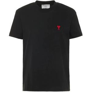 [AMI] 25SS 하트 로고 자수 티셔츠 블랙 BFUTS035 724 001