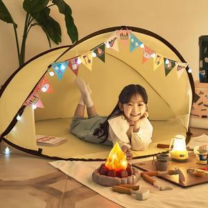 리얼캠핑 장난감 세트 캠핑놀이 대형 텐트 사운드 모닥불 랜턴 가랜드 LED 감성 상황극