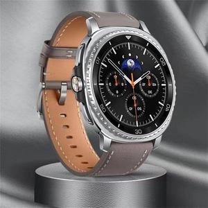 삼성 갤럭시 워치 8 클래식용 가죽 스트랩 (44mm, 40mm, 46mm 호환) 갤럭시 워치 8 교체용 밴드, 틈새 없음