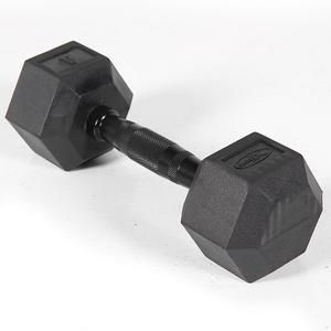 [낱개] 육각아령 고무덤벨 4kg 블랙그립 네츄럴고무