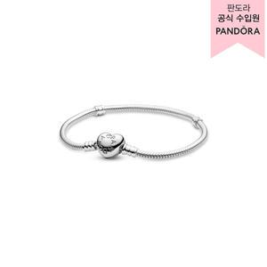 [롯데백화점]판도라 [백화점 보증서 제공] 모멘츠 실버 브레이슬릿, 하트 클라습_590719