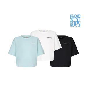 갤러리아 [24S] 디스커버리 여성 오버핏 스몰로고 크롭 워터 반팔티 DWSW72043