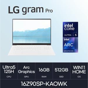 HMC/ LG 그램 프로16 / 16Z90SP-KAOWK - 16GB / NVMe 512GB / WIN11H / 400nit