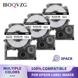 IBOQVZG 3PK 라벨 테이프 호환 엡손 킹짐 메이커 SS12KW SS18KW LW-K200BL LW-K420 LW-400 LW-700 프린터용