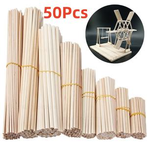 용 원형 나무 막대기 DIY 음식 공예 만들기 캔디 장식 막대 파티 이벤트 용품 건물 모델 25 개 50