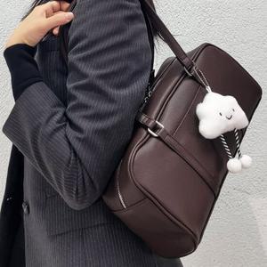 슬림한 무지 데일리 바게트백 심플한 출퇴근 여행 데일리 숄더백