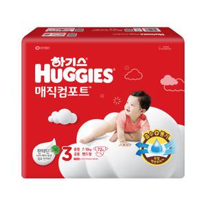2024 하기스 매직컴포트 밴드 3단계 중형 공용 72매 1팩