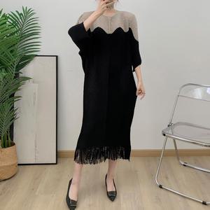 플라라 (88까지)플리츠진주플로우배색원피스