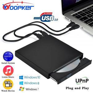 DVD플레이어 Woopker USB 20 외장 DVD 플레이어 CD 드 Mp3 음악 영화 휴대용 리더 윈도우 7 8 10 노트북 데