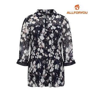 [올포유] 여성 플라워 플리츠 카라 블라우스 ALBLM4131-915