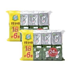 지도표성경김 재래+파래 혼합 식탁김 4g 총 48봉(24봉+24봉)