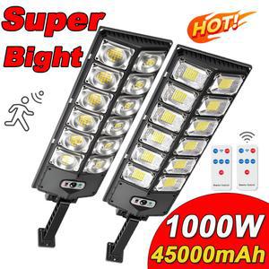 초강력 야외 태양광 옥외 리모컨 방수 조명 LED등 IP65 45000mAh 가로등 전력 1000W 램프 공급 LED