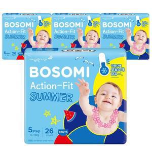 보솜이 액션핏 썸머 팬티 5단계 특대형 26매X4팩 모달소재 함유 시원한 여름 기저귀