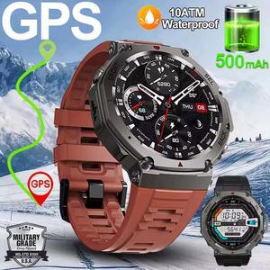2025 새로운 GPS 스포츠 스마트 시계 남자 PK Amazfit T Rex 3 블루투스 통화 Smartwatch 나침반 야외 피트니스 건강 모니터 팔찌