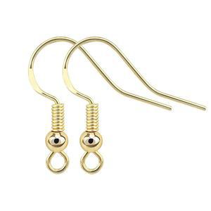 BEADNOVA 피쉬 훅 귀걸이 4pcs 14k 금으로 채워진 발견 이어 와이어 용품 포스트 제작 DIY (이어와이어, 백 4pcs)