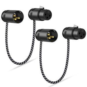 WLTASUY 직각 XLR 케이블 1FT, 2팩 조절 가능 각도 남성 XLR에서 스트레이트 여성 XL R 마이크 코드, 전원 스피커용 90도 어댑터, 믹스던드 녹음 장치
