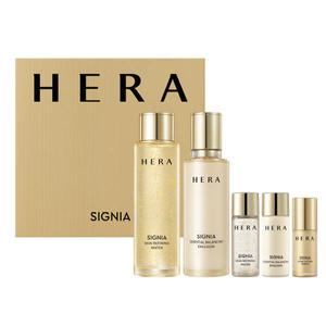 헤라 시그니아 2종 기초 세트 (워터 180ml 에멀젼 150ml) + 스킨 로션 세럼 3종 추가 구성 부모님 선물