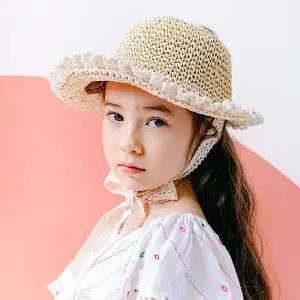 아멜리 레이스 밀짚모자 유아여름모자