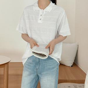 [공구우먼] 모리타 카라 크로쉐 반팔 티셔츠 82673 빅사이즈 여성의류
