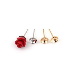비즈아이 [8-609-01]은침귀걸이 실버침컵포스트 6mm 고무클러치 ,1쌍(2개)