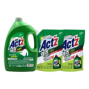 액츠 퍼펙트 딥클린 액체세제 용기, 3.3L, 1개 + 리필, 2.2L, 2개