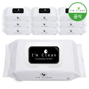 [내일도착] 아임클린 저자극 비데 물티슈 캡형 80매 10입