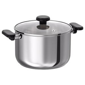 [마켓비]이케아 MIDDAGSMAT 미닥스마트 냄비+뚜껑 5L/양수냄비/인덕션가능/유리뚜껑/곰솥/대형냄비