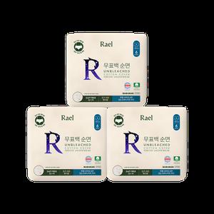 라엘 무표백 순면커버 입는 오버나이트 6p L, 3개