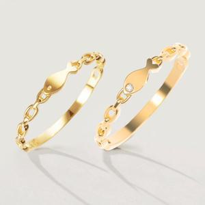 18k 피쉬 체인 반지