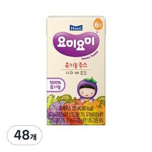 요미요미 주스 음료수 대용량 데일리 125ml 48개 사과 배 포도