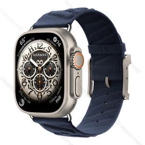 Apple Watch Hermes Ultra 2 GPS + Cellular 49mm 내추럴 티타늄 케이스 그리고 블루 뉘 En Mer