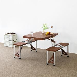[캠폴 FROTHER 우유거품기 증정]마켓비 캠폴 야외 접이식테이블 4인세트 의자일체형 야외용편의점테이블