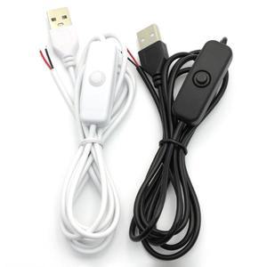 전원 공급 장치 와이어 USB 수-2 코어 연결 케이블 501 단추 ON OFF LED 스트립 램프 조명 DIY 5V 스위치