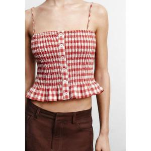 [국내] 자라 ZARA 깅엄 체크 크롭 탑 4661/078/061 3313765