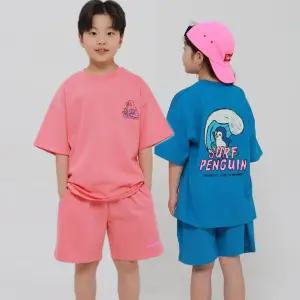 아동 유아 주니어 성인 반팔 반바지 여름 데일리 상하복 펭귄 상하 세트