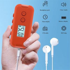 포켓 FM 라디오 휴대용 미니 소형 DSP 라디오 50-108MHz LCD 디스플레이 3.5mm 헤드폰 야외 스포츠 휴대용