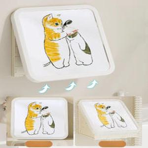 욕실 옷 보관함 샤워실 수납함 고양이 캐비닛 목욕 접이식 랙