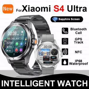 Xiaomi S4 울트라 야외 스포츠 스마트 시계 남자 AMOLED 화면 NFC GPS 나침반 심박수 방수 블루투스 통화 SmartWatch