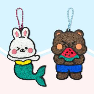 하비코 펄프클레이 토끼인어 수박곰 키링 DIY 여름만들기 미술 키트