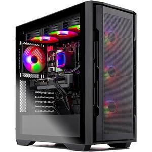 스카이테크 램페이지 게이밍 PC 데스크탑, Ryzen 7 9700X 3.8GHz(5.5GHz 터보 부스트), NVIDIA RTX 5070 Ti 16GB GDDR7, 1TB Gen4 SSD, 32GB DDR5 RAM 5600 RGB, 850W 골드 PSU, 360mm ARGB AIO, Wi-Fi, Win 11